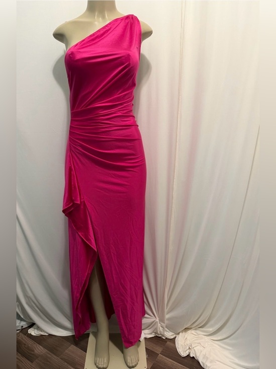 Oys Dresses & Skirts - ❤️Oys One-Shoulder Hot Pink Ruched Maxi Dress